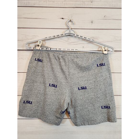 Liv Casual Men Gray LSU Tigers Cotton Elastic Waist Casual Sweat Shorts Size 2XL - Picture 2 of 6